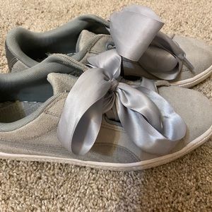 Puma grey suede sneakers